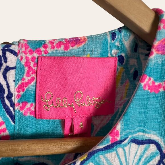 Lilly Pulitzer NEW Mila Stretch Shift Bali Blue Dress Size 4 - Picture 4 of 8